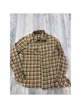 Arc'Teryx Men's Plaid Button-Up Shirt in Mustard and Brown size XL